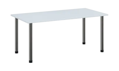 CRTR 160 jídelní stůl, kovová podnož chrom, deska 25 mm, 1600x800 mm, bílá